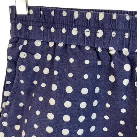 J. Crew Factory Navy & White Polka Dot Linen Blend Shorts Size 0 - Picture 2 of 7